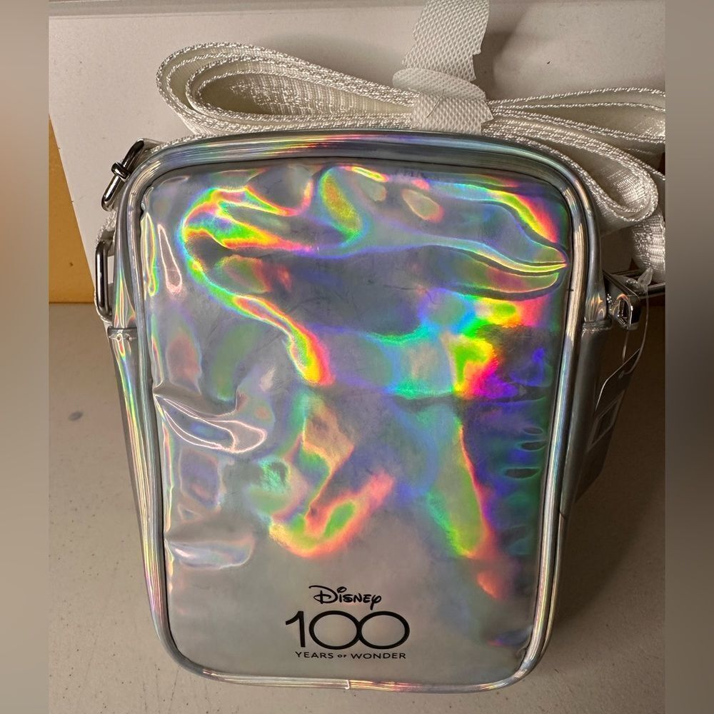 Disney 100 Winnie The Pooh Pose Iridescent Holographic, Oil Slick Vegan Leather - Picture 3 of 8